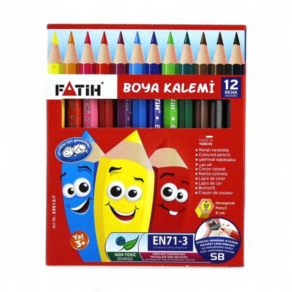 Fatih Kuru Boya 33012 Yarım Boy 12 Renk